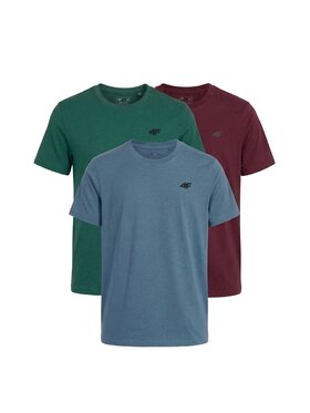 4F 4F T-Shirt Z-TTSHM3948-3-O Bordowy Regular Fit