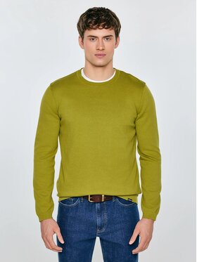 BIG STAR BIG STAR Sweter SIMONER_301_160 Zielony Basic Fit