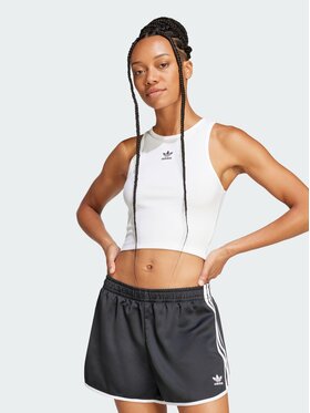 adidas adidas Top Essentials Ribbed Biały Slim Fit