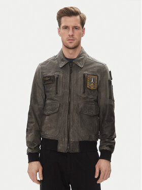 Aeronautica Militare Aeronautica Militare Μπουφάν δερμάτινο 251PN5047PL00300 Γκρι Regular Fit