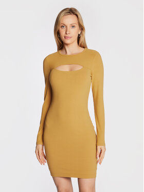 Guess Guess Kasdieninė suknelė Lana WBBK86 KB9E2 Geltona Slim Fit