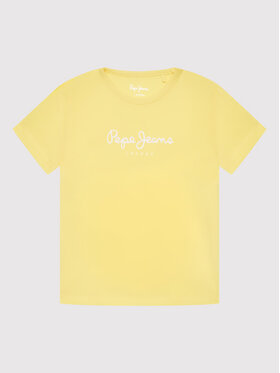 Pepe Jeans Pepe Jeans T-Shirt Hana Glitter PG501567 Żółty Regular Fit