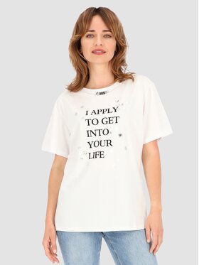Perso Perso T-Shirt TCE245023F Bílá Regular Fit