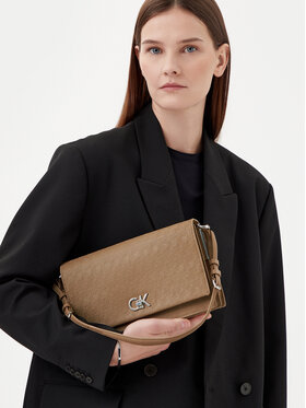 Calvin Klein Calvin Klein Torebka Ck Elongated Shoulder Bag_Mono K60K613139 Beżowy