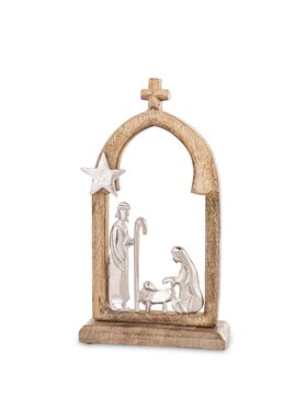 MIAhome MIAhome Figurka świąteczna SZOPKA BOŻONARODZENIOWA-2 Brązowy
