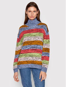 Wrangler Wrangler Pull à col roulé Rainbow Knit W8P3PVXWG Multicolore Relaxed Fit