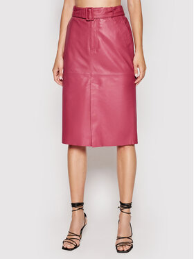 Custommade Custommade Kožená sukně Rinora 212418902 Růžová Regular Fit