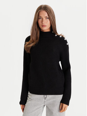 Morgan Morgan Bluză cu gât 232-MSTORI Negru Regular Fit