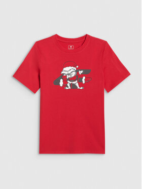 4F 4F T-Shirt CHRISTMAS DROP Czerwony Regular Fit