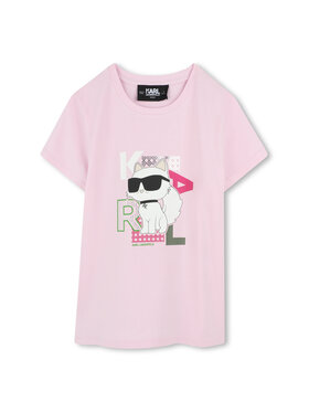 Karl Lagerfeld Kids Karl Lagerfeld Kids Тишърт Z30491 S Розов Regular Fit