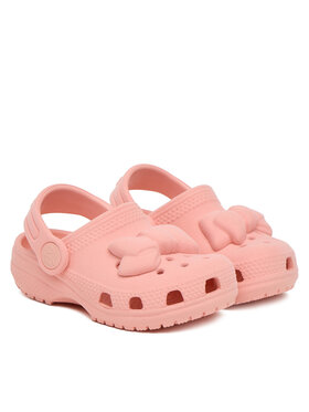 Crocs Crocs Šlepetės Toddler Classic Velvet Bow Clog 211887 Rožinė