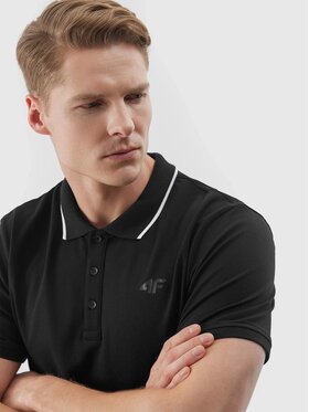 4F 4F Polokošeľa 4FRSS24TPTSM434-20S Čierna Regular Fit