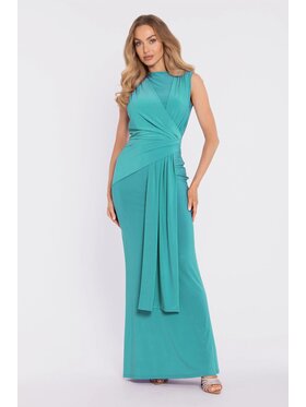 Made of Emotion Made of Emotion Koktejlové šaty M913 Tyrkysová Slim Fit