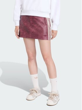 adidas adidas Spódnica skórzana PLEATHER Czerwony Regular Fit