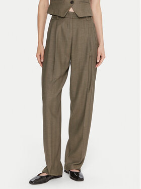 Marella Marella Hlače iz tkanine Hull 2523136161 Khaki Loose Fit