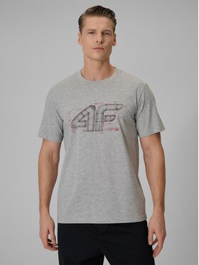 4F 4F T-Shirt 4FRSS26TTSHM3989-27M Szary Regular Fit