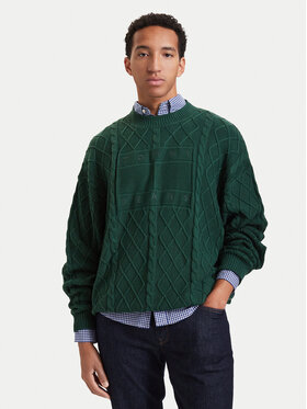 Tommy Jeans Tommy Jeans Пуловер Flag DM0DM23614 Тъмнозелен Relaxed Fit