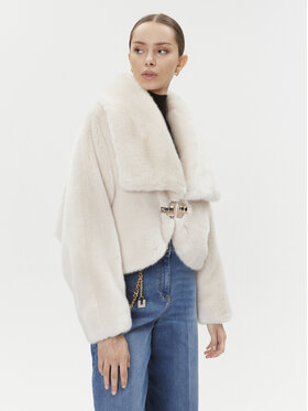 Elisabetta Franchi Elisabetta Franchi Кожено палто CP-51A-37E2-V980 Бежов Relaxed Fit
