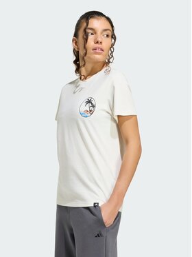 adidas adidas T-Shirt 163170 Kremowy Regular Fit