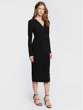 Nissa Nissa Koktejlové šaty RC13452 Čierna Regular Fit