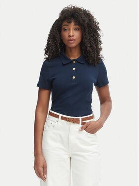 Tommy Hilfiger Tommy Hilfiger Тениска с яка и копчета WW0WW49252 Тъмносин Slim Fit