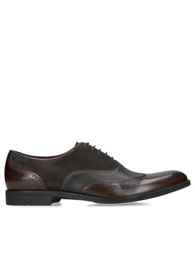 Conhpol Conhpol Półbuty skórzane buty oxford - CEX0009-01 Brązowy
