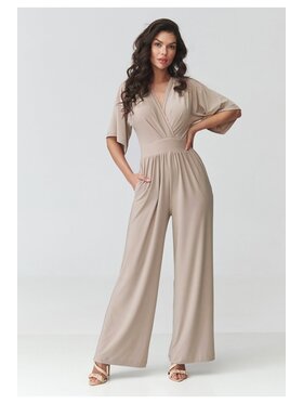 Makadamia Makadamia Kombinezon M939 Beżowy Loose Fit