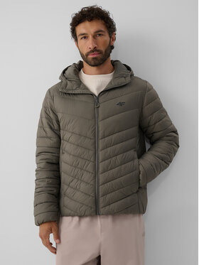 4F 4F Kurtka puchowa BASIC+ Khaki Regular Fit