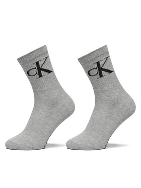 Calvin Klein Jeans Calvin Klein Jeans Σετ 2 ζευγάρια ψηλές κάλτσες γυναικείες 701228811 Γκρι