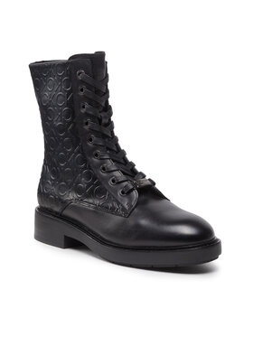 Calvin Klein Calvin Klein Šnurovacia obuv Rubber Sole Combat Boot HW0HW01292 Čierna