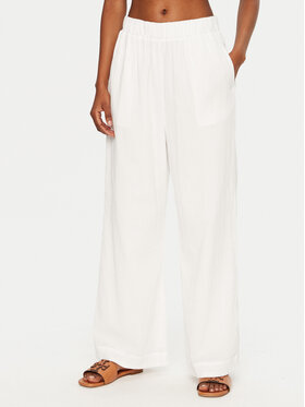 Seafolly Seafolly Pantaloni din material Crinkle 55430-PA Alb Regular Fit