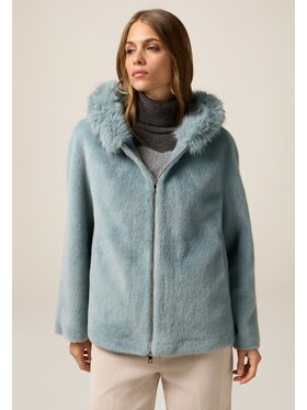 Oltre Oltre Płaszcz zimowy 0079J000122N004 Turkusowy Baggy Fit