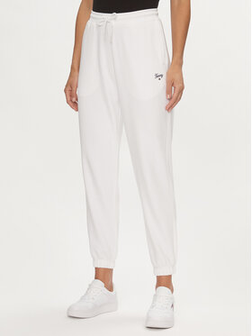 Tommy Jeans Tommy Jeans Παντελόνι φόρμας Script DW0DW17771 Λευκό Relaxed Fit