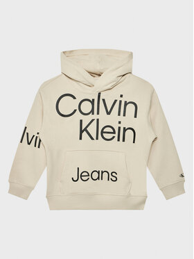 Calvin Klein Jeans Calvin Klein Jeans Bluza Bold Insitutional Logo IB0IB01442 Beżowy Regular Fit