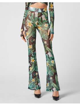 PHILIPP PLEIN PHILIPP PLEIN Spodnie materiałowe 2545 Zielony Flare Fit
