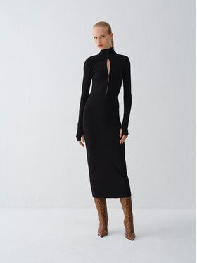 La Mania La Mania Sukienka wieczorowa PETRA Czarny Basic Fit
