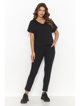 Numinou Numinou Komplet bluzka i spodnie NU472 Czarny Comfortable Fit
