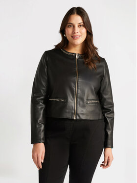 Fiorella Rubino Fiorella Rubino Kurtka z imitacji skóry R343T001200N033 Czarny Boxy Fit
