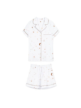 White pocket White pocket Piżama satynowa Biały Regular Fit