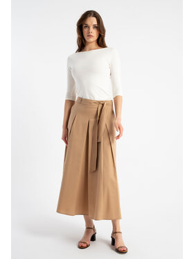 CLICK CLICK Φούστα maxi 50-743 Μπεζ Flare Fit