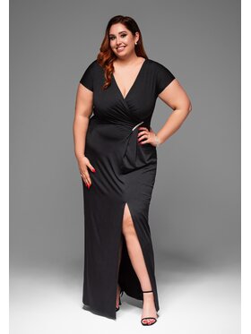 Ombre Ombre Sukienka wieczorowa LA-OM-DLR013 Czarny Regular Fit