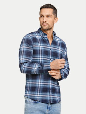 Lindbergh Lindbergh Koszula 30-225054 Granatowy Relaxed Fit