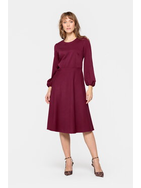 EMOI EMOI Sukienka codzienna Wiskozowa w kolorze bordowym Bordowy Feminine Fit