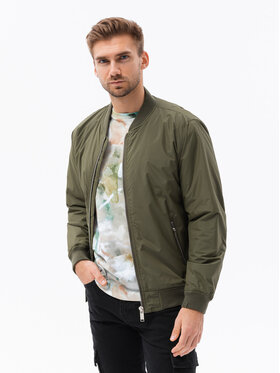 Ombre Ombre Kurtka bomber C538 Zielony Regular Fit