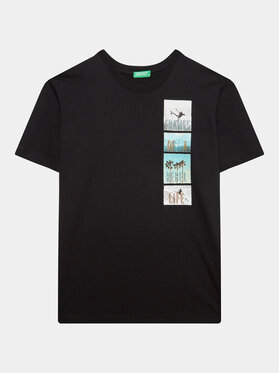 United Colors Of Benetton United Colors Of Benetton T-shirt 3096C10BL Crna Regular Fit