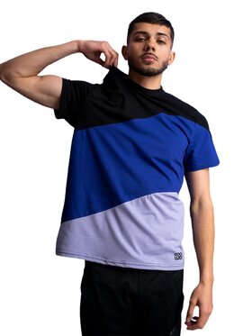 Good Luck Good Luck T-Shirt Koszulka Z Krótkim Rękawem GOOD LUCK Wavy Czarna / Niebieska / Fioletowa 2XL Fioletowy Regular Fit