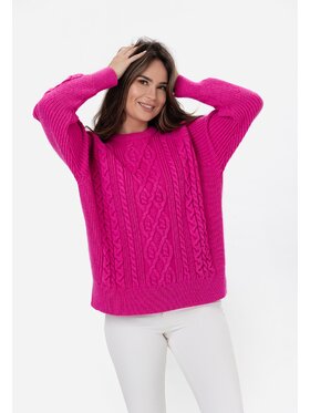 LAURELLA LAURELLA Sweter Laurella 6TU006504 Bordowy Regular Fit