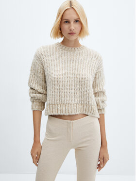 Mango Mango Svetr Golden 57009125 Béžová Regular Fit