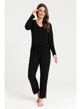 LaLupa LaLupa Pantalone del pigiama LA073 Nero Comfortable Fit