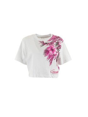 Guess Jeans Guess Jeans T-shirt Maglia cn ss logo palm prin Bianco Regular Fit
